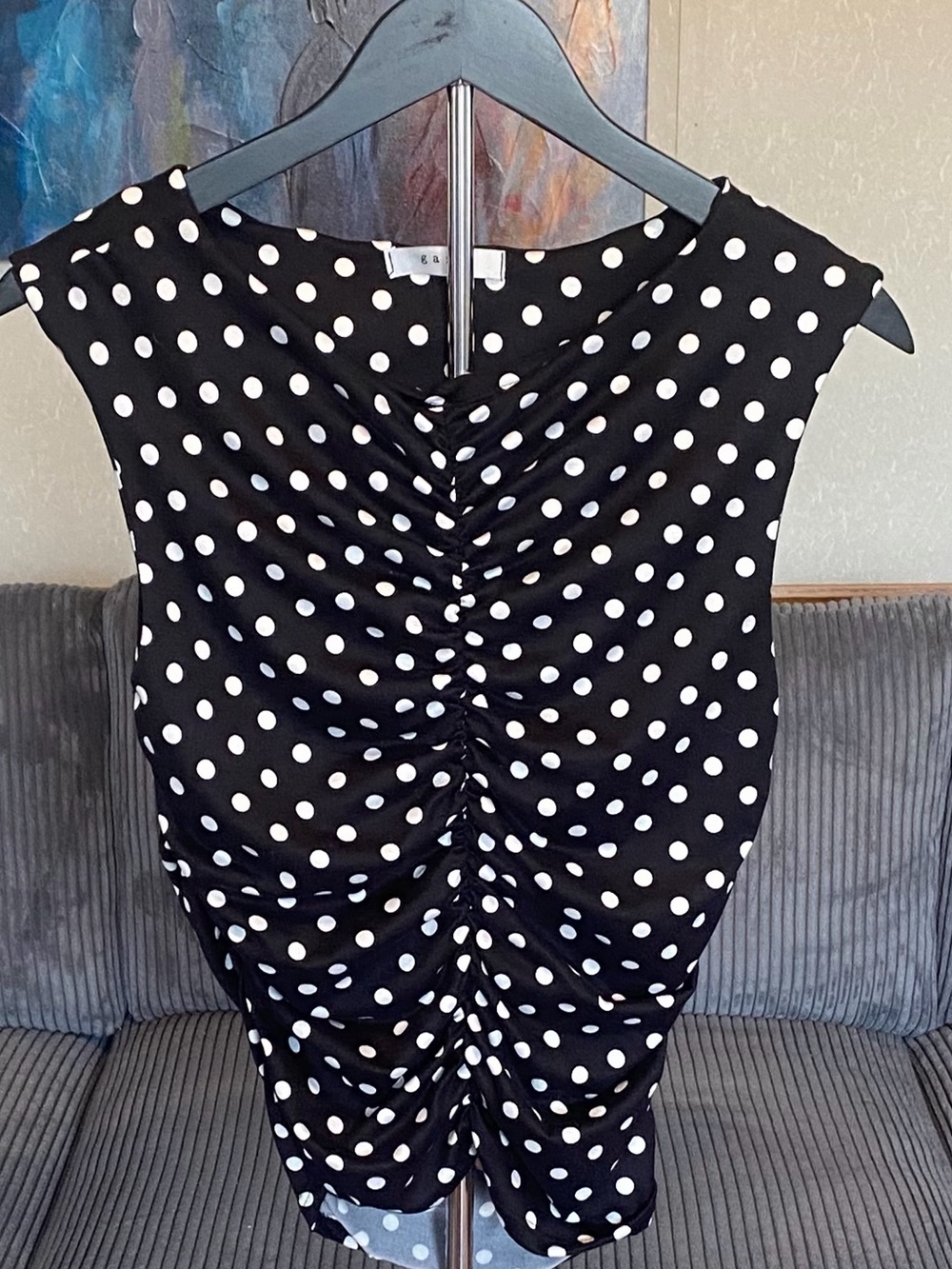 gaze NWT Black and White Polka Dot Top